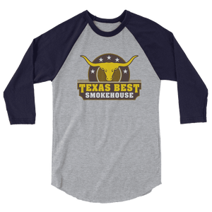 Texas Best Smokehouse 3/4 sleeve raglan shirt